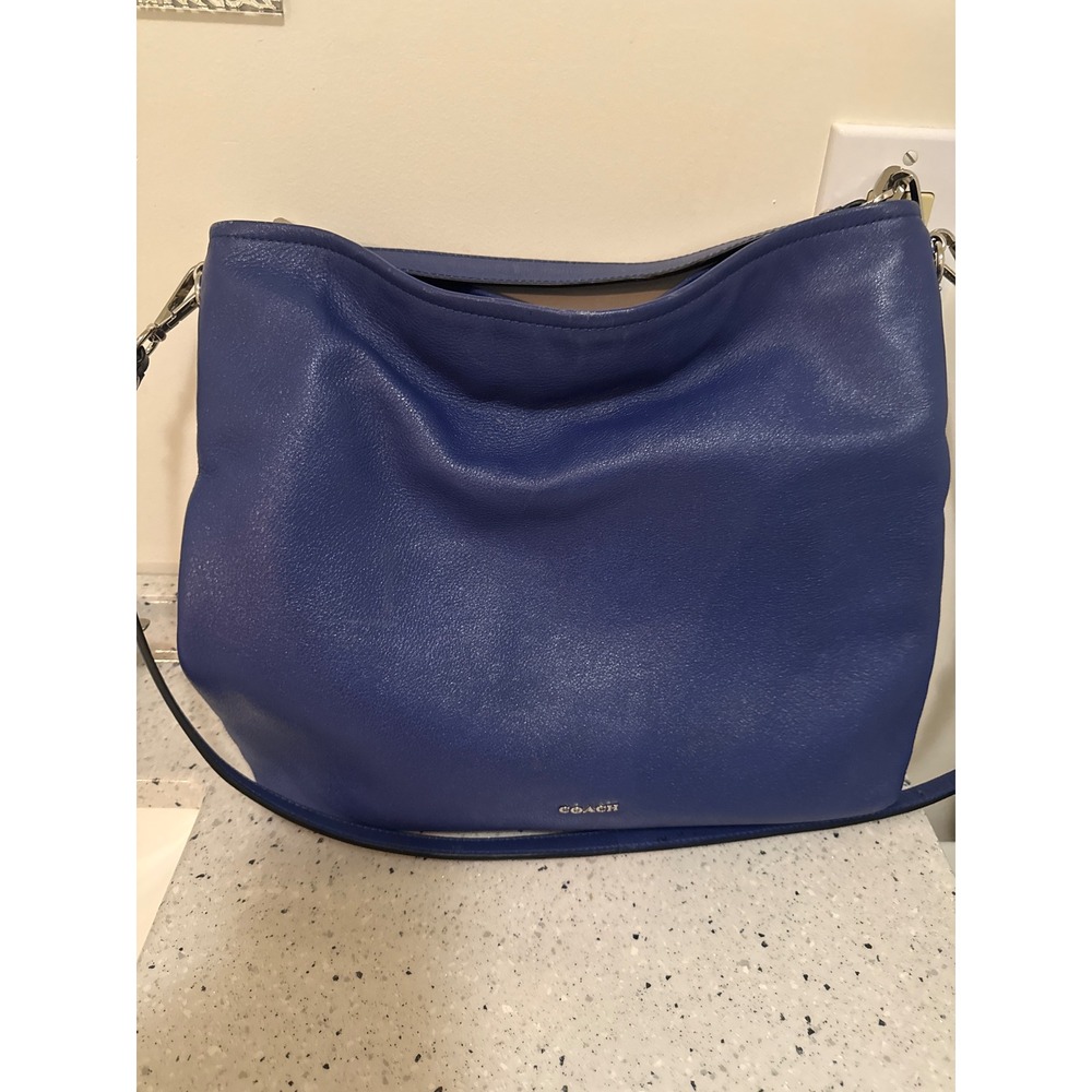 Coach Nomad Hobo Bag in Navy Blue Glovetanned Leather - Style 36026 / 54868